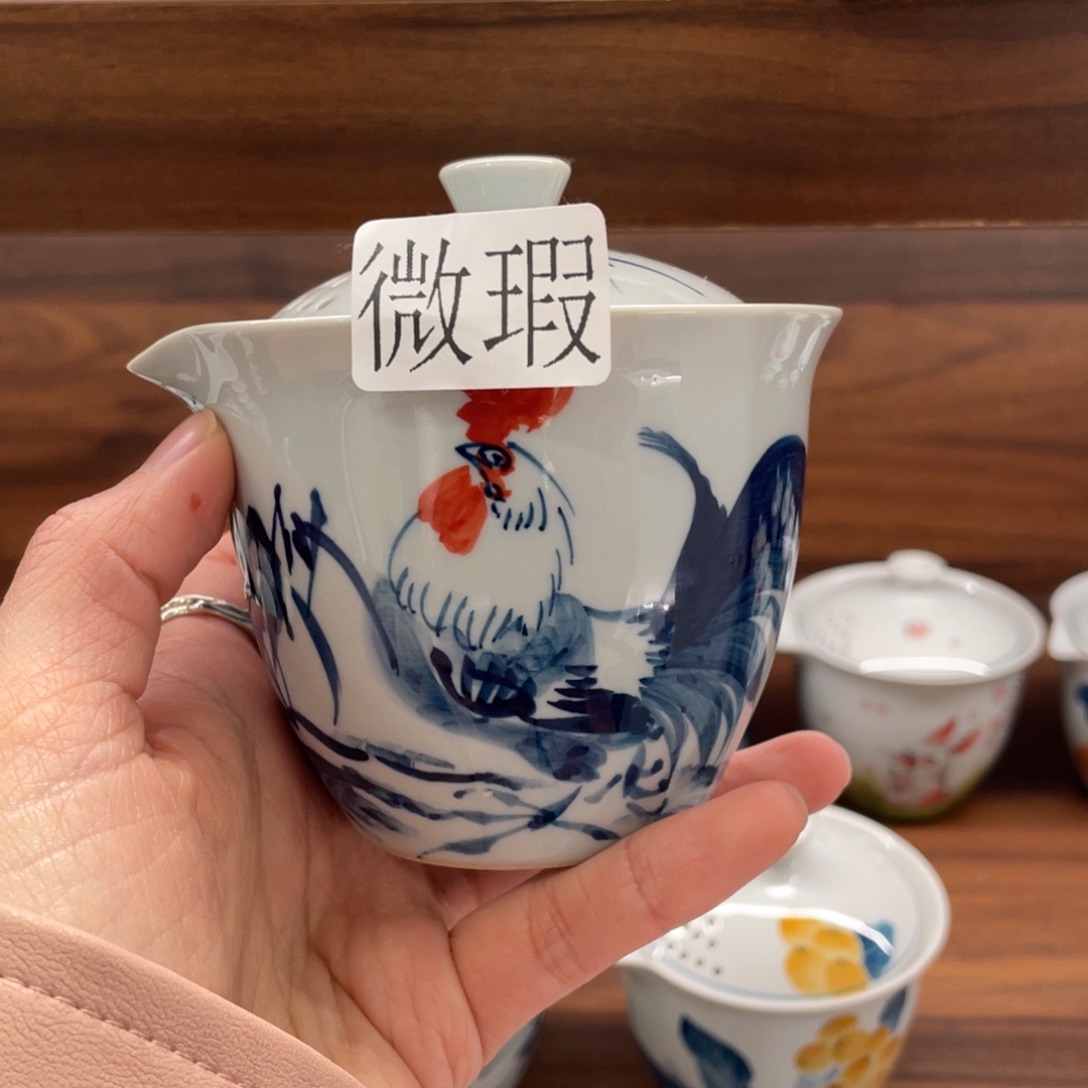 微瑕釉下彩纯手绘
