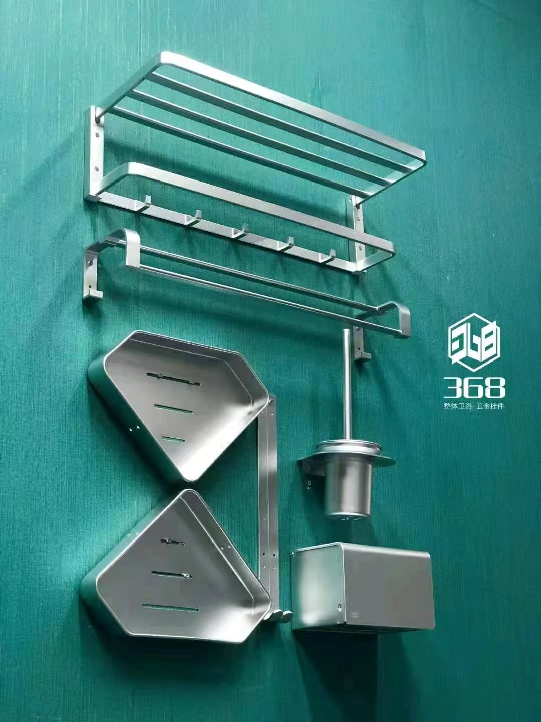 加厚太空铝哑光银色毛巾架卫生间置物架