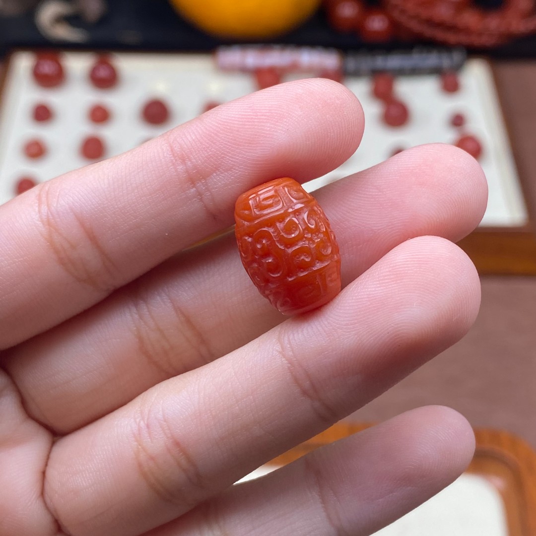 南红玛瑙桶珠顶珠腰珠回纹桶珠11*16m直播间选购多样性发一