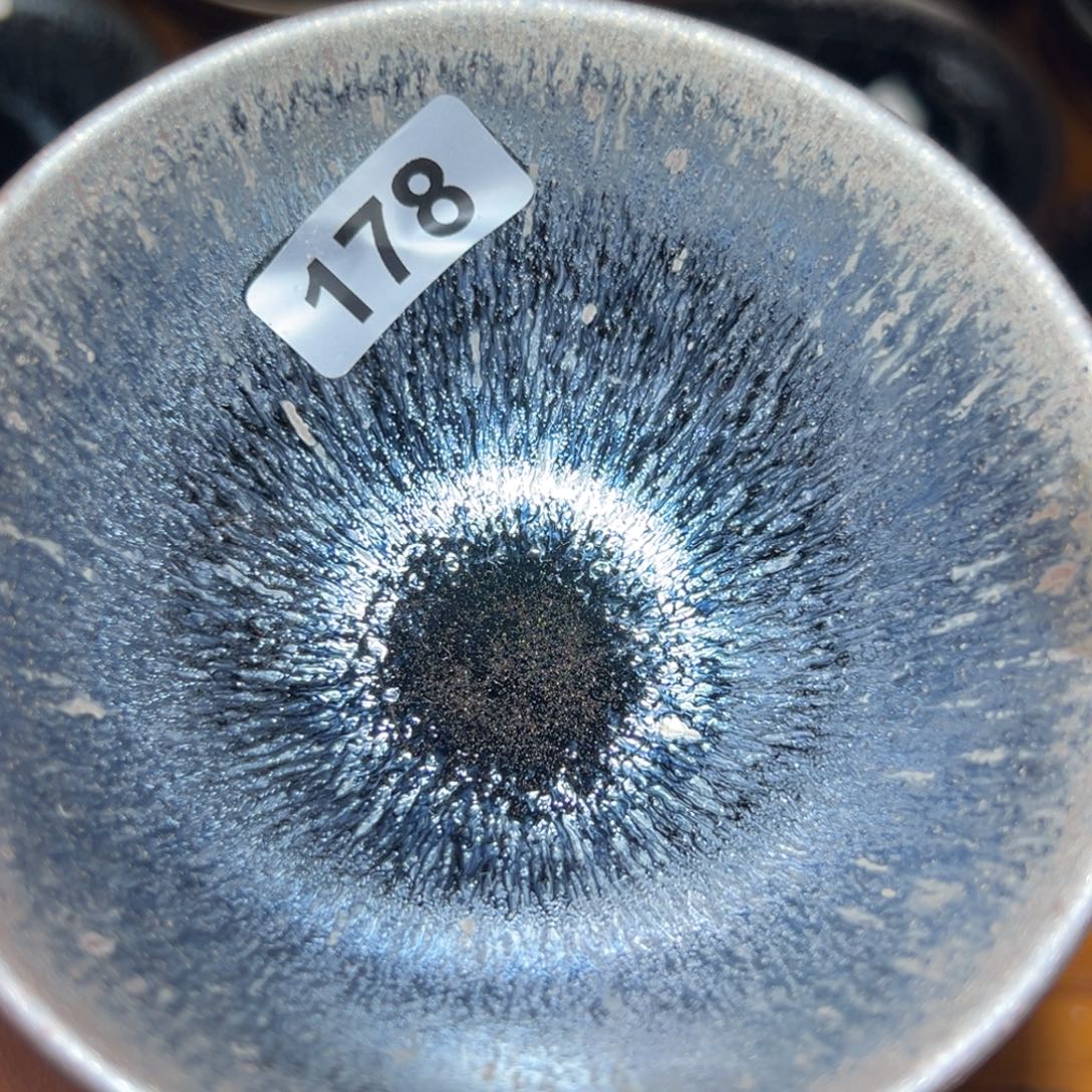 蓝***虫茶盏全手工原矿原釉建盏