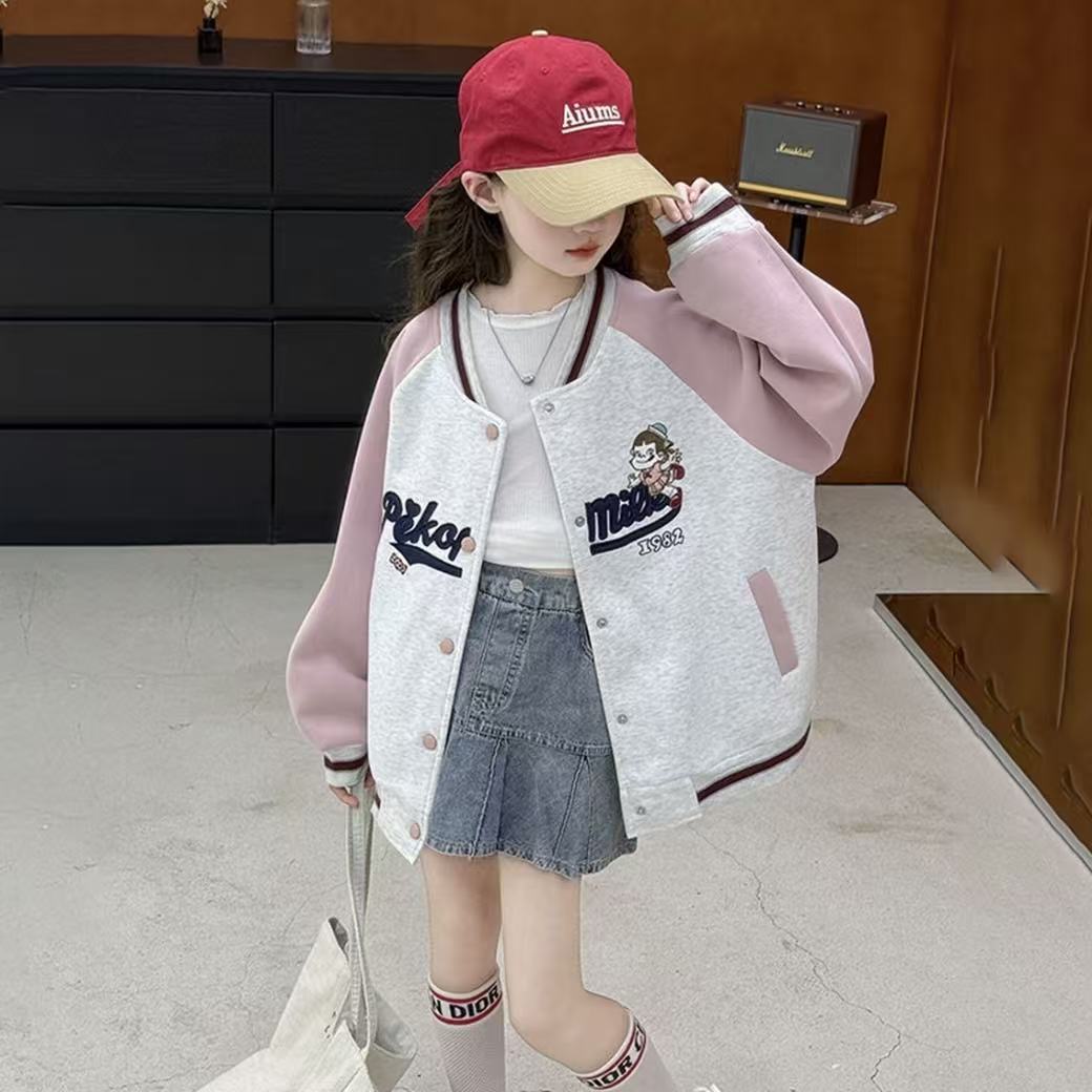 【现货】女童棒球服外套2025新款秋款中大童春季运动服上衣