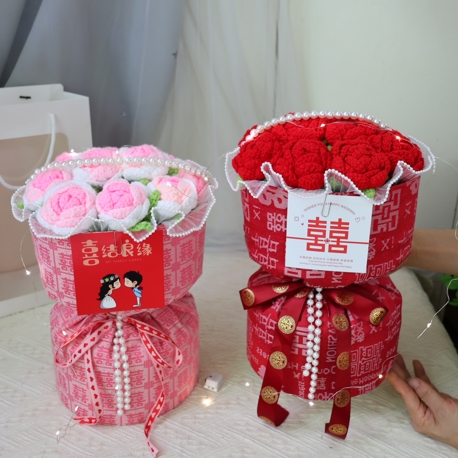 结婚订婚礼物成品小香风玫瑰高档花束领证实用仪式感送新人手捧花