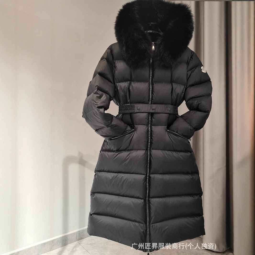 （正确版）现货M家修身显瘦大狐狸毛领收腰短款长款羽绒服外套