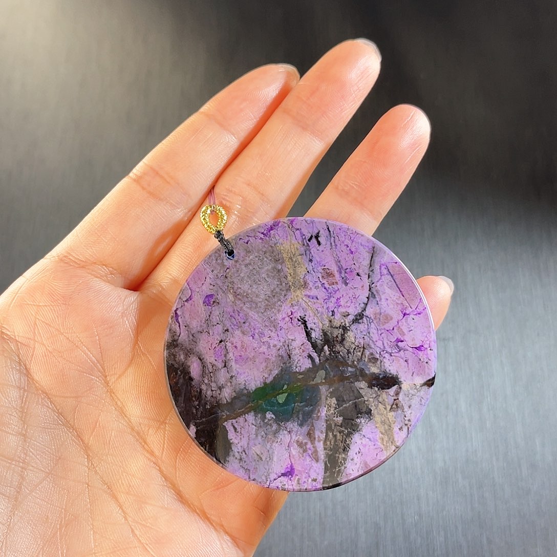 未镶嵌苏纪石（舒俱来）南非舒俱来老矿料圆饼