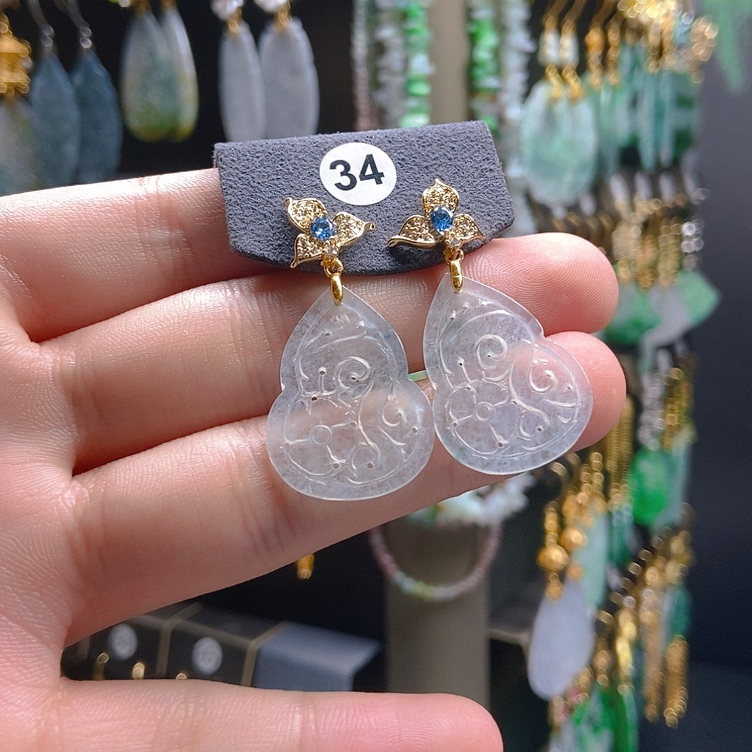 翡翠未镶嵌耳饰翡翠