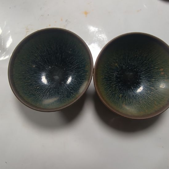 老***屋摆件小建盏小碗一对全品