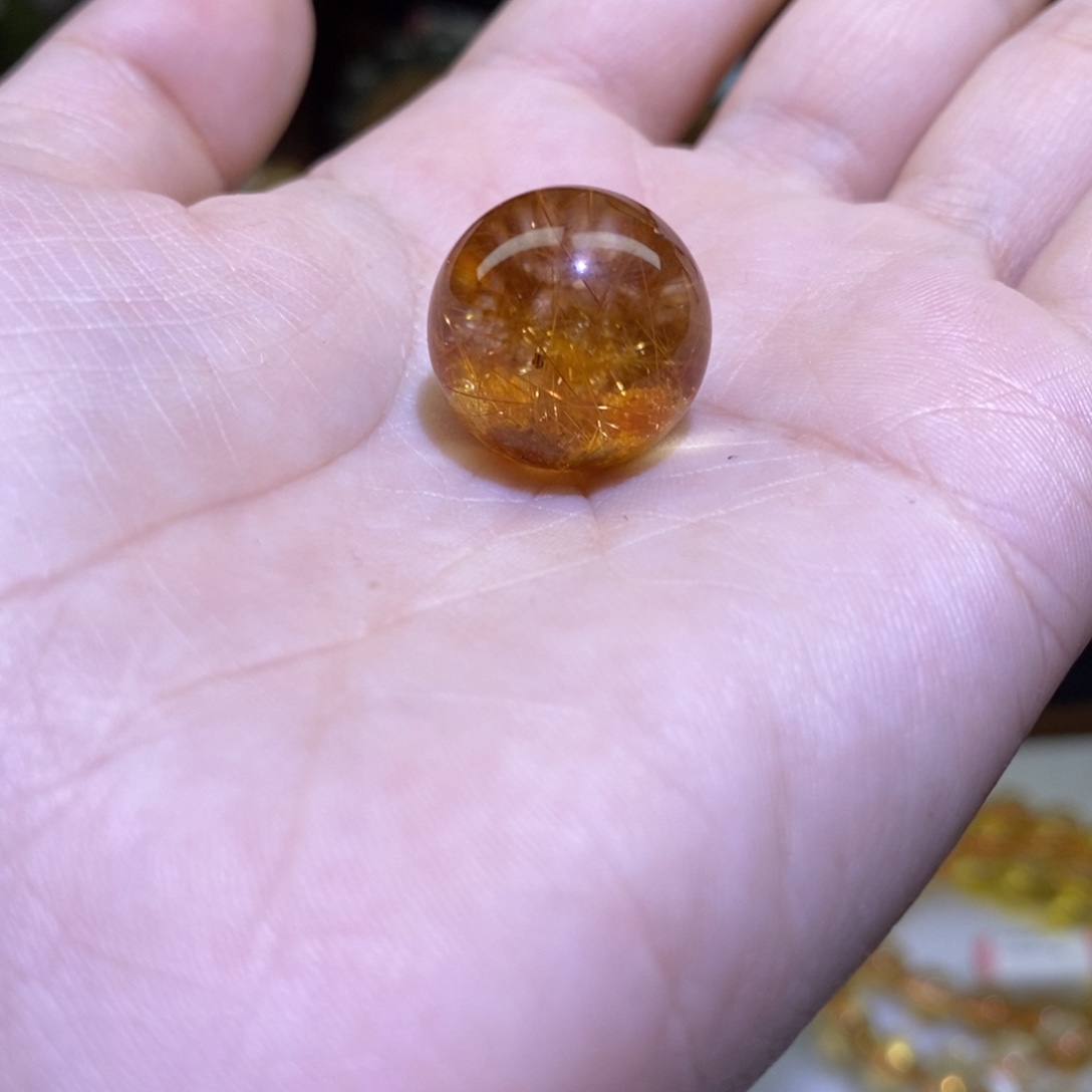 未镶嵌珠宝半成品水晶幽灵与发晶共生单珠