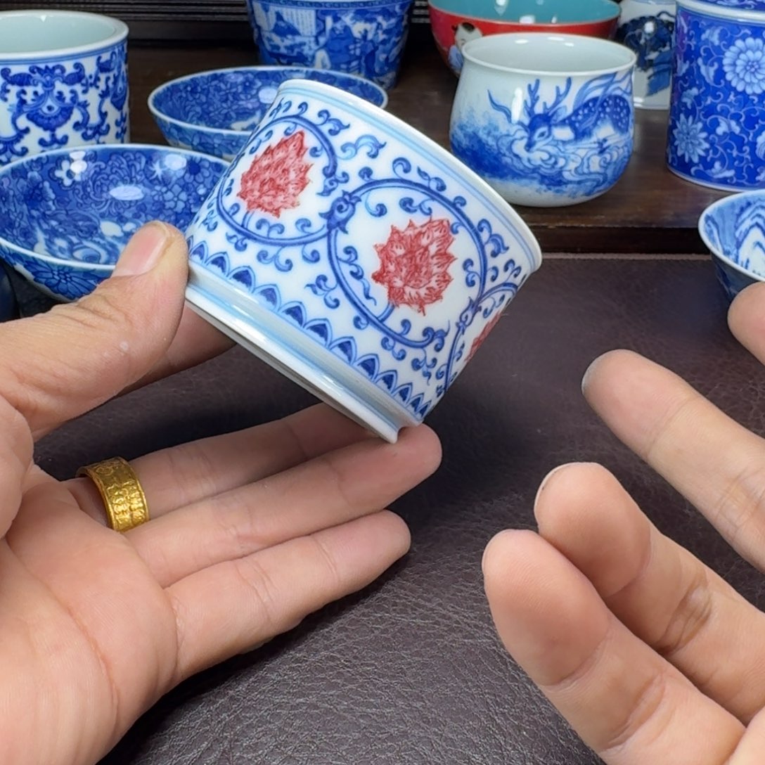 今***寒瓷片当代景德镇陶瓷手绘茶具