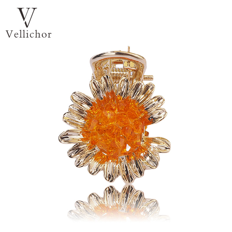 可爱向日葵小发夹抓夹小号少女顶夹发抓刘海发卡后脑勺夹子头饰