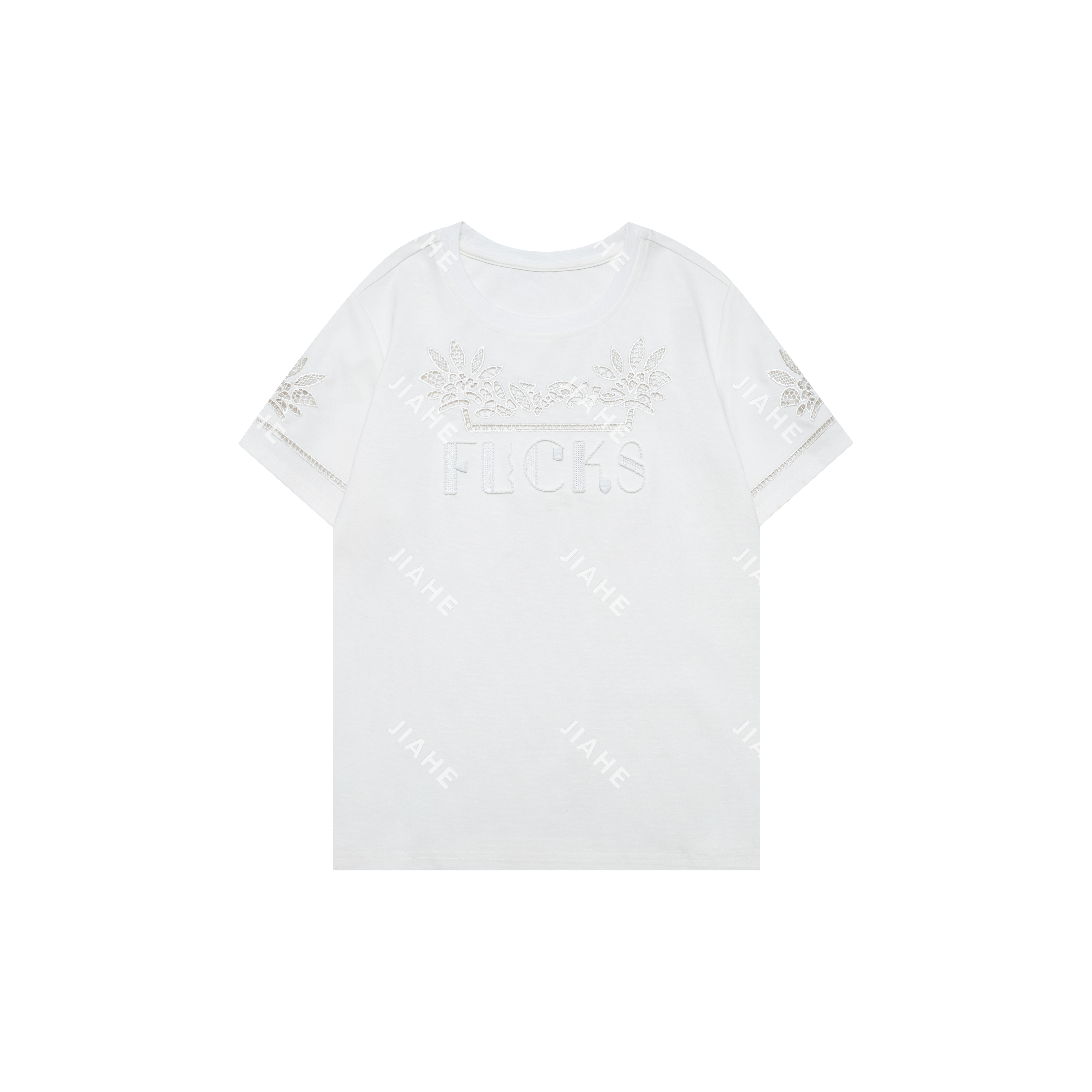 【珈禾】‘’镂空‘’深圳南油轻奢立体绣花重工原创设计短袖2025