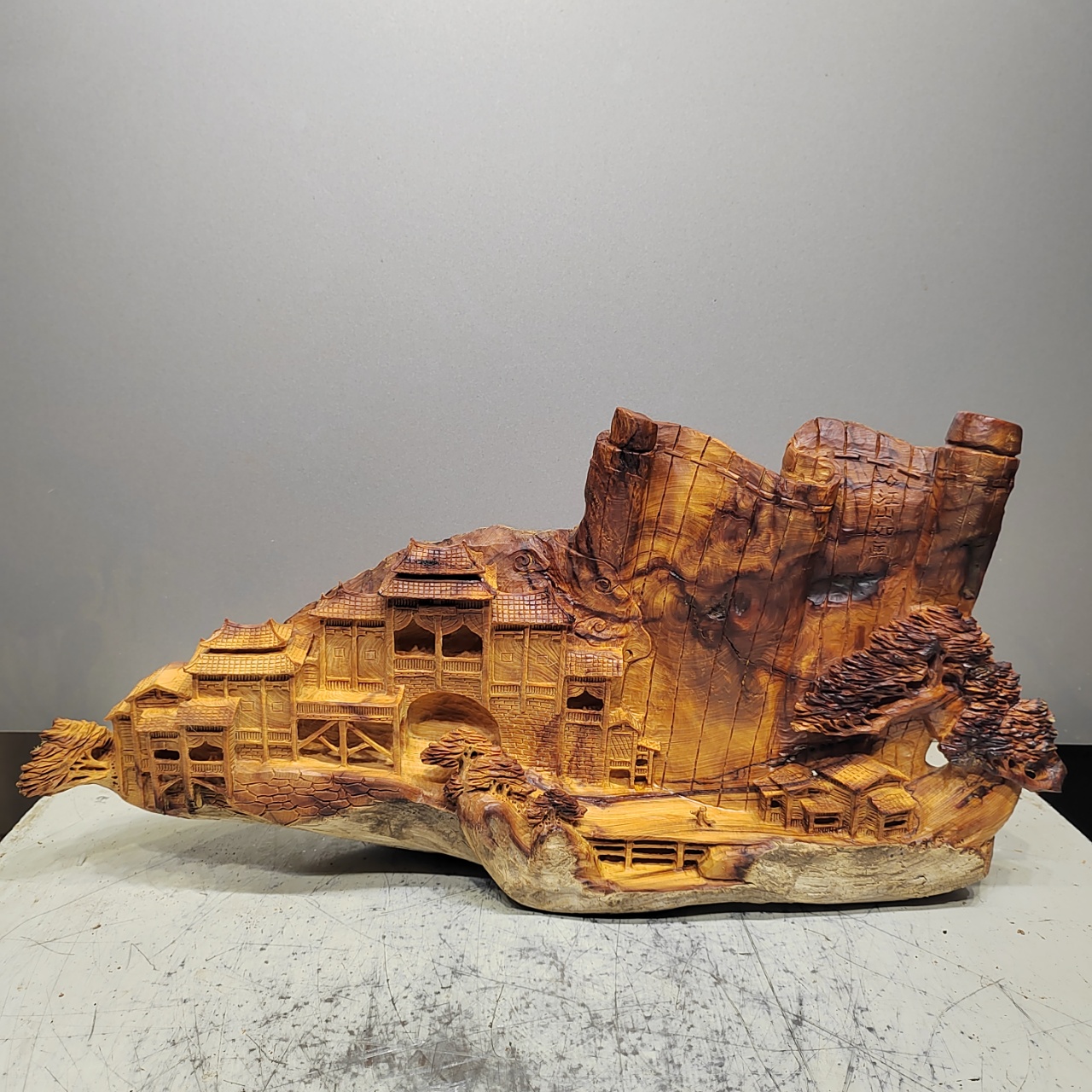 江山如画，北太行易县料根雕摆件，高油高密纯手工雕刻匠心之作