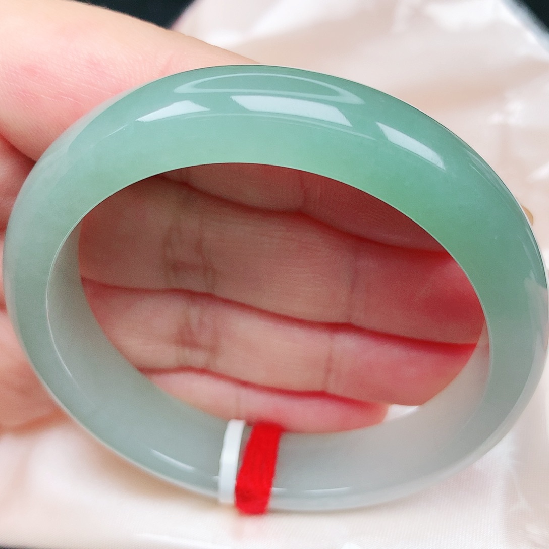 未镶嵌手镯翡翠8冰胶绿半山水