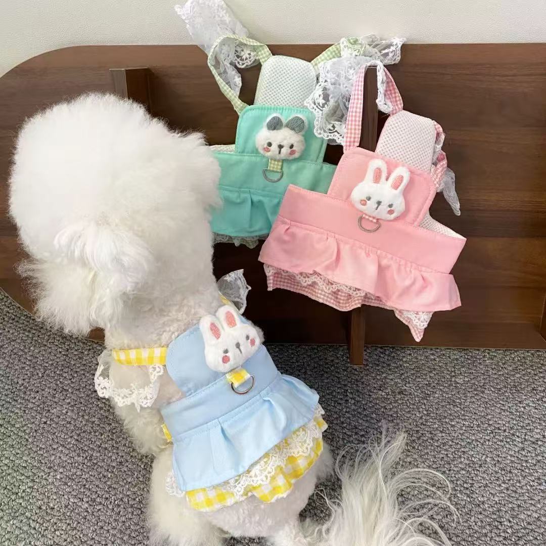 宠物衣服狗狗猫咪春夏中小型犬泰迪比熊博美胸背牵引款背带