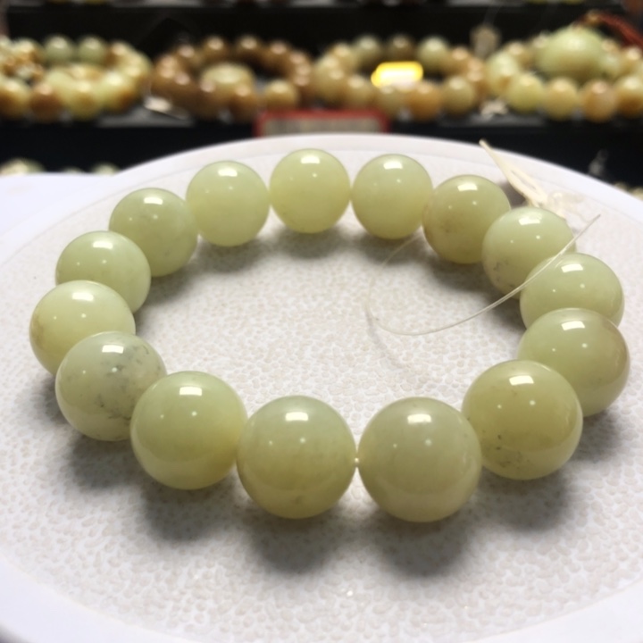 和田玉手串未镶嵌卡14