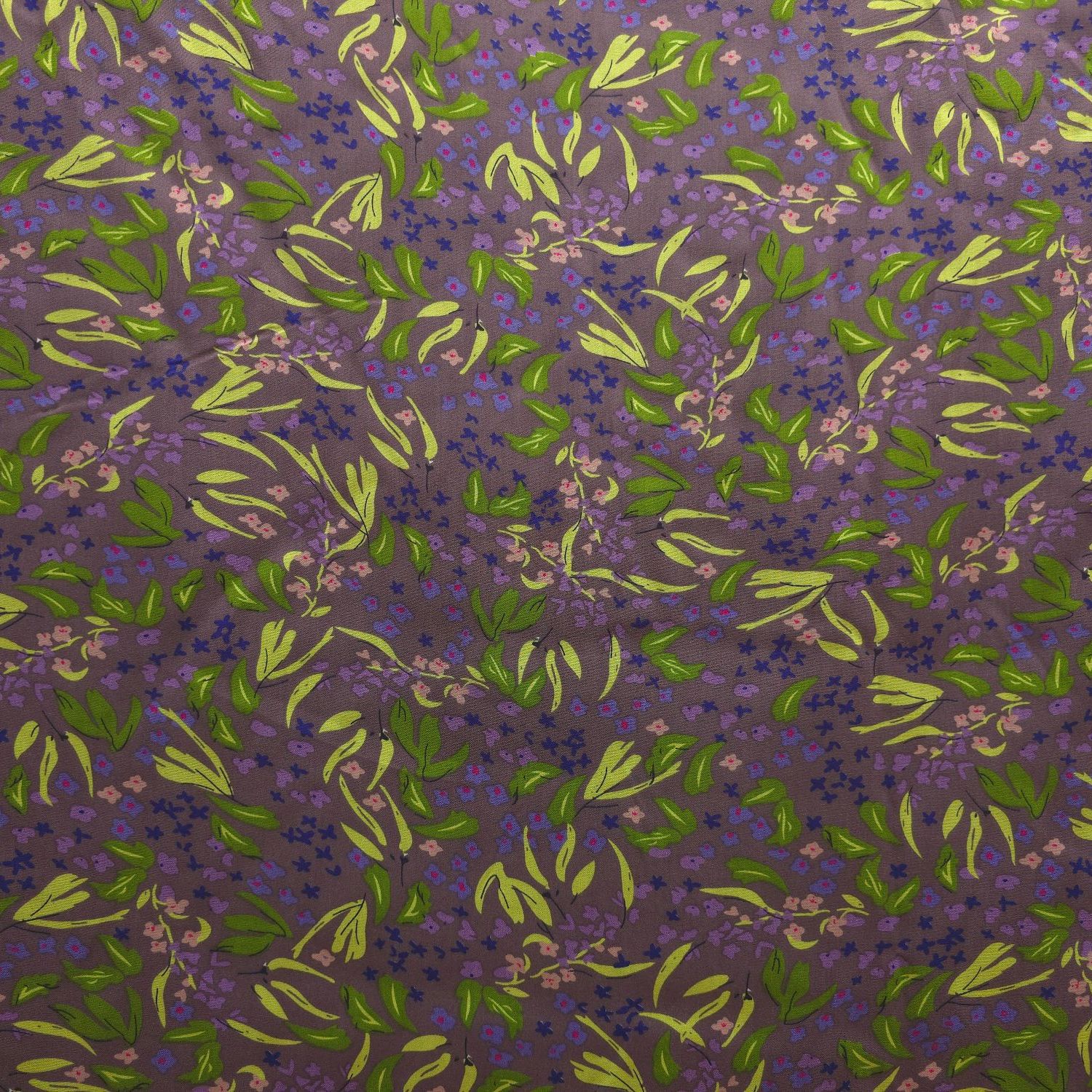 【棉绸.暗紫碎叶】新款棉绸面料（3米包邮）