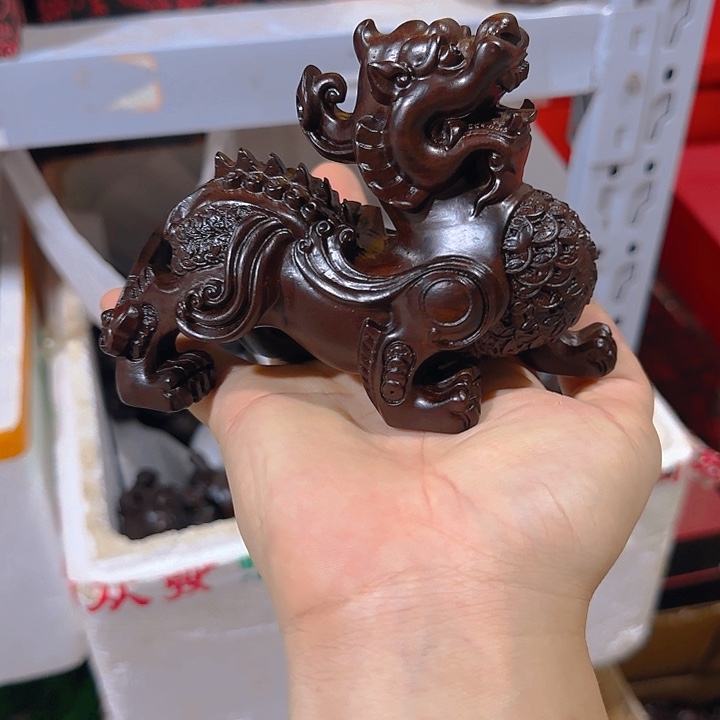 木黑檀木15金钱貔貅一只