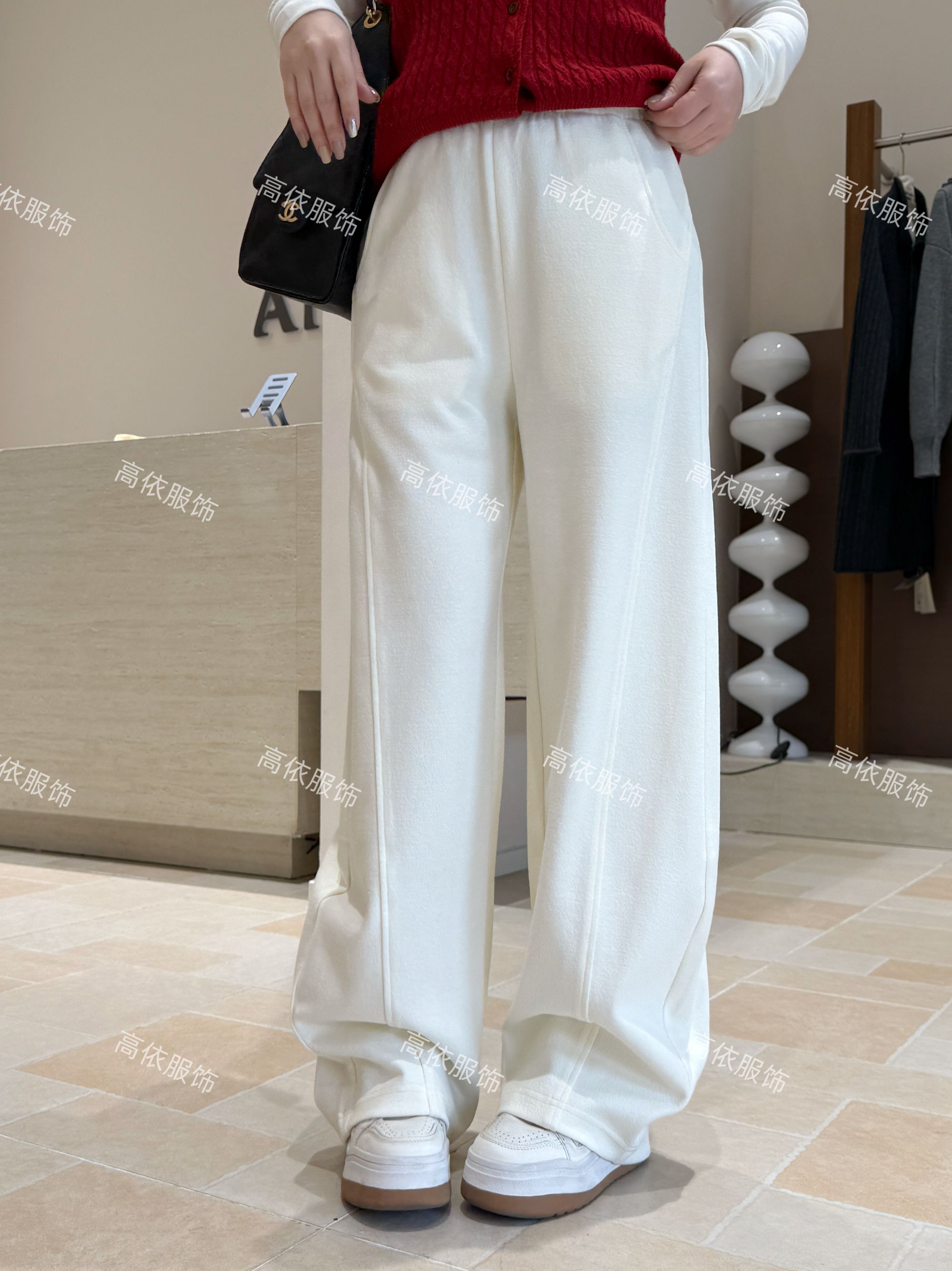 GY2026早春新款米白色休闲裤