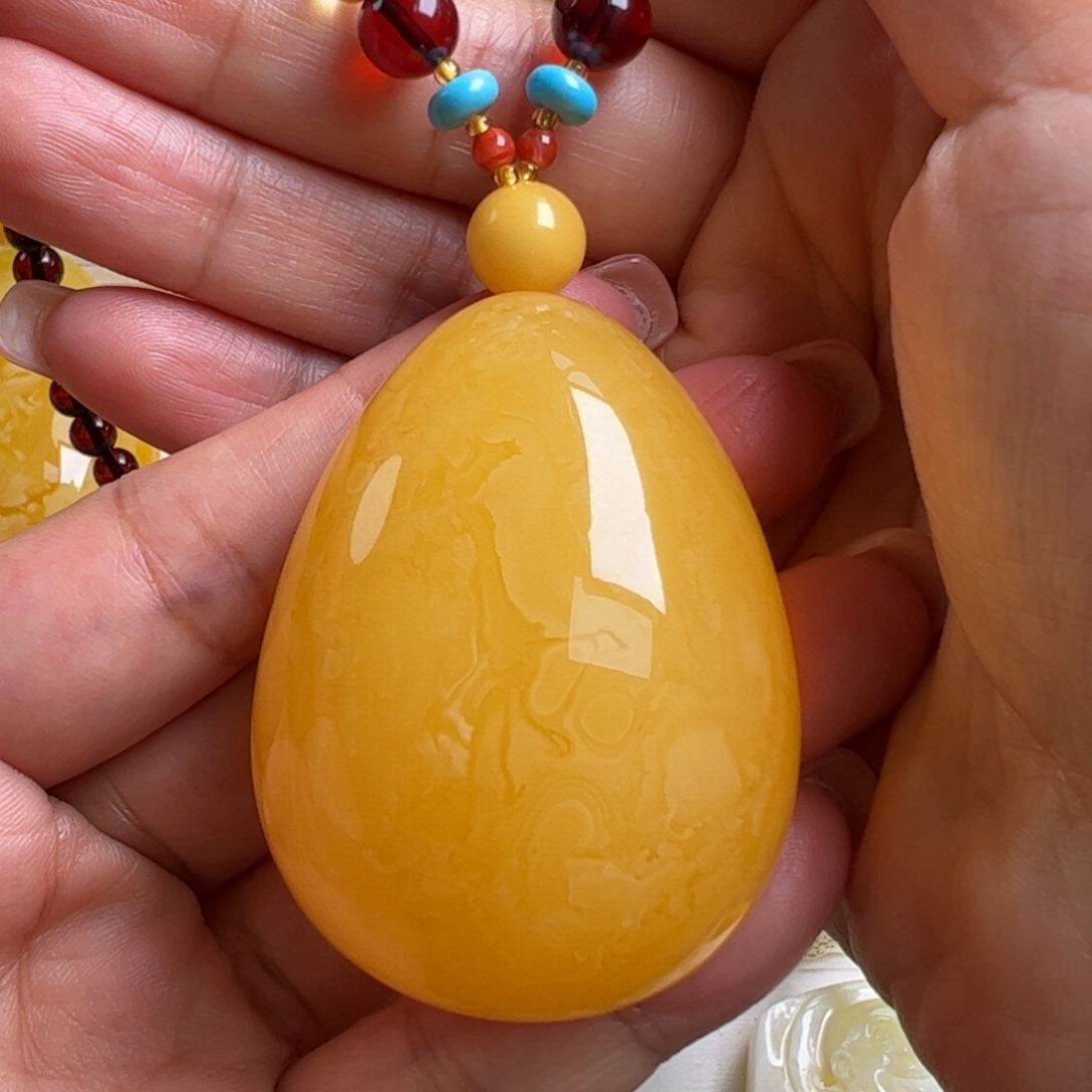 蜜蜡毛衣链未镶嵌无优化