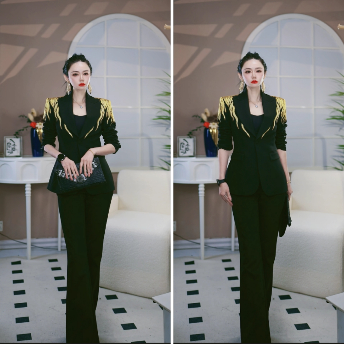 【Z.YE】原创设计2025新款刺绣气质女神范西装套装1225