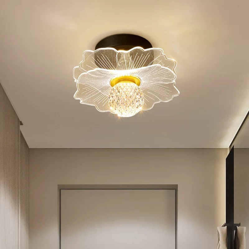 新款荷叶过道灯阳台灯银杏叶过道灯走廊灯简约入户玄关灯