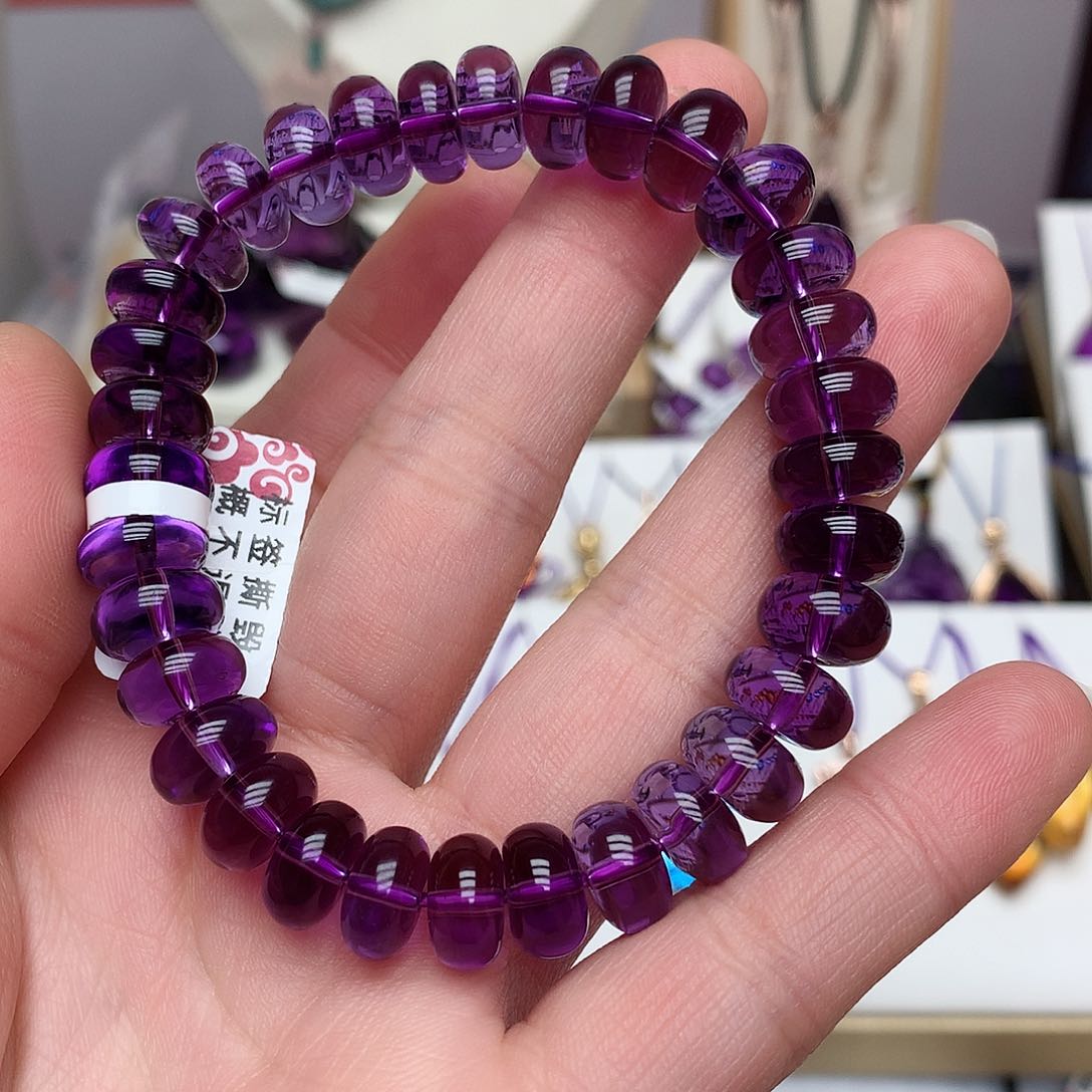 紫晶毕业级手串10m m未镶嵌