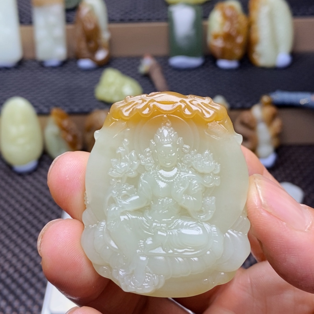 和田玉未镶嵌吊坠(不含链)