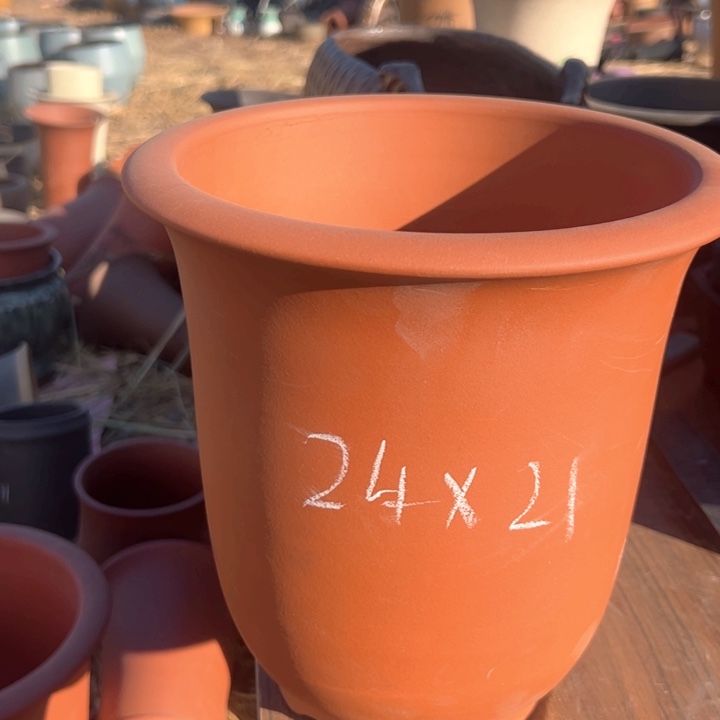 红陶紫砂兰花盆微瑕