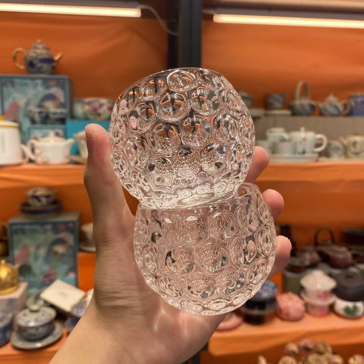 茶具 玻璃圆点杯（两个）-6160（直播专享）