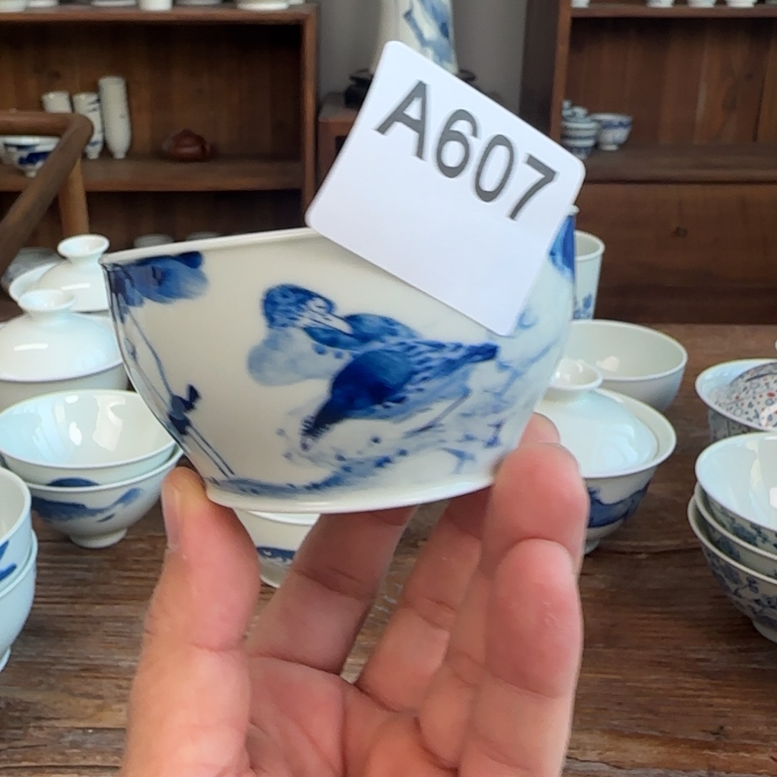 财***妃一泓手作607荷花鸟主人杯