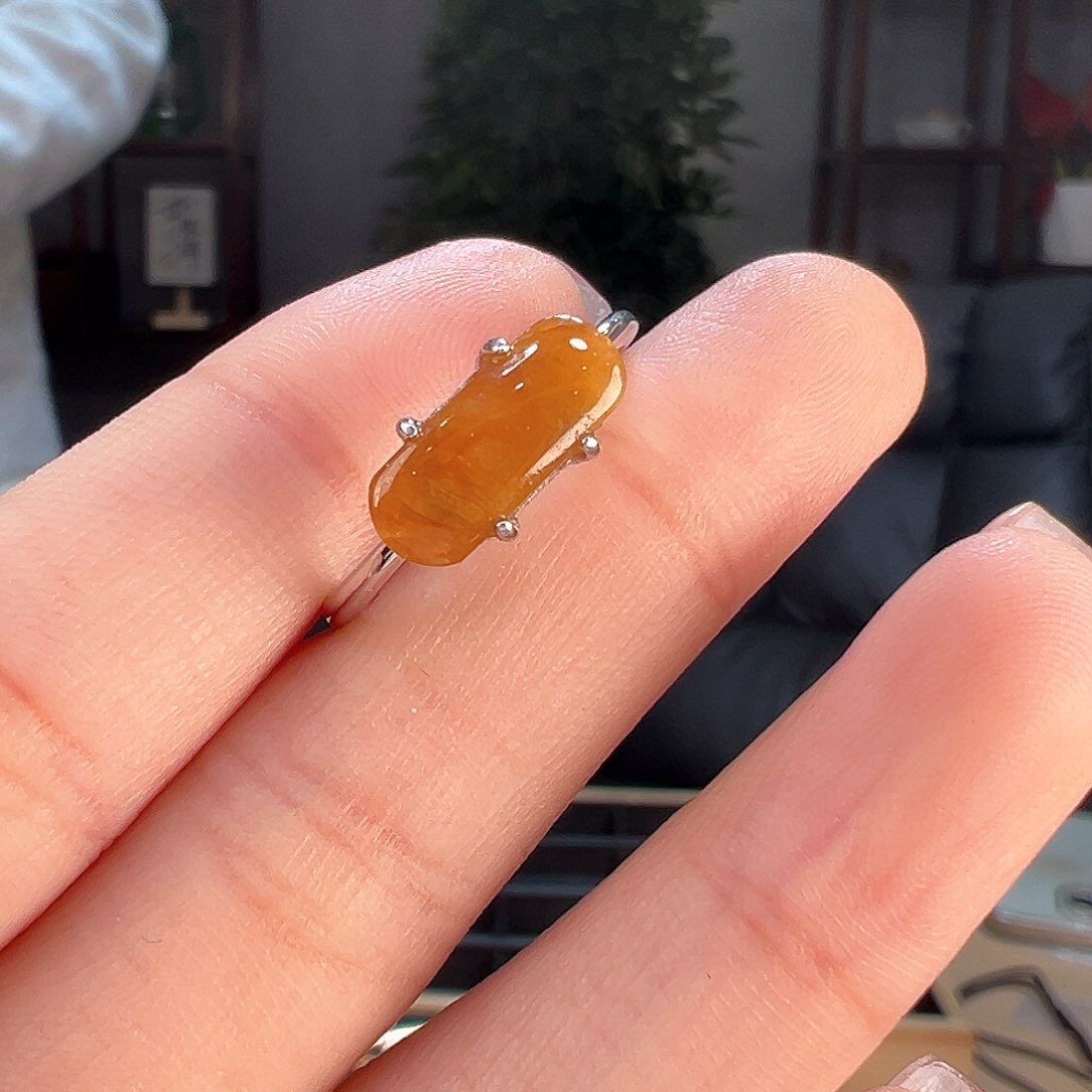 翡翠戒指银S925镶嵌戒指55