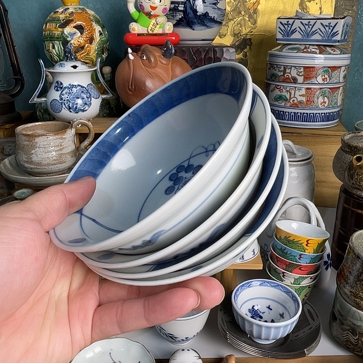 火***欢瓷片四个碗不错的哦