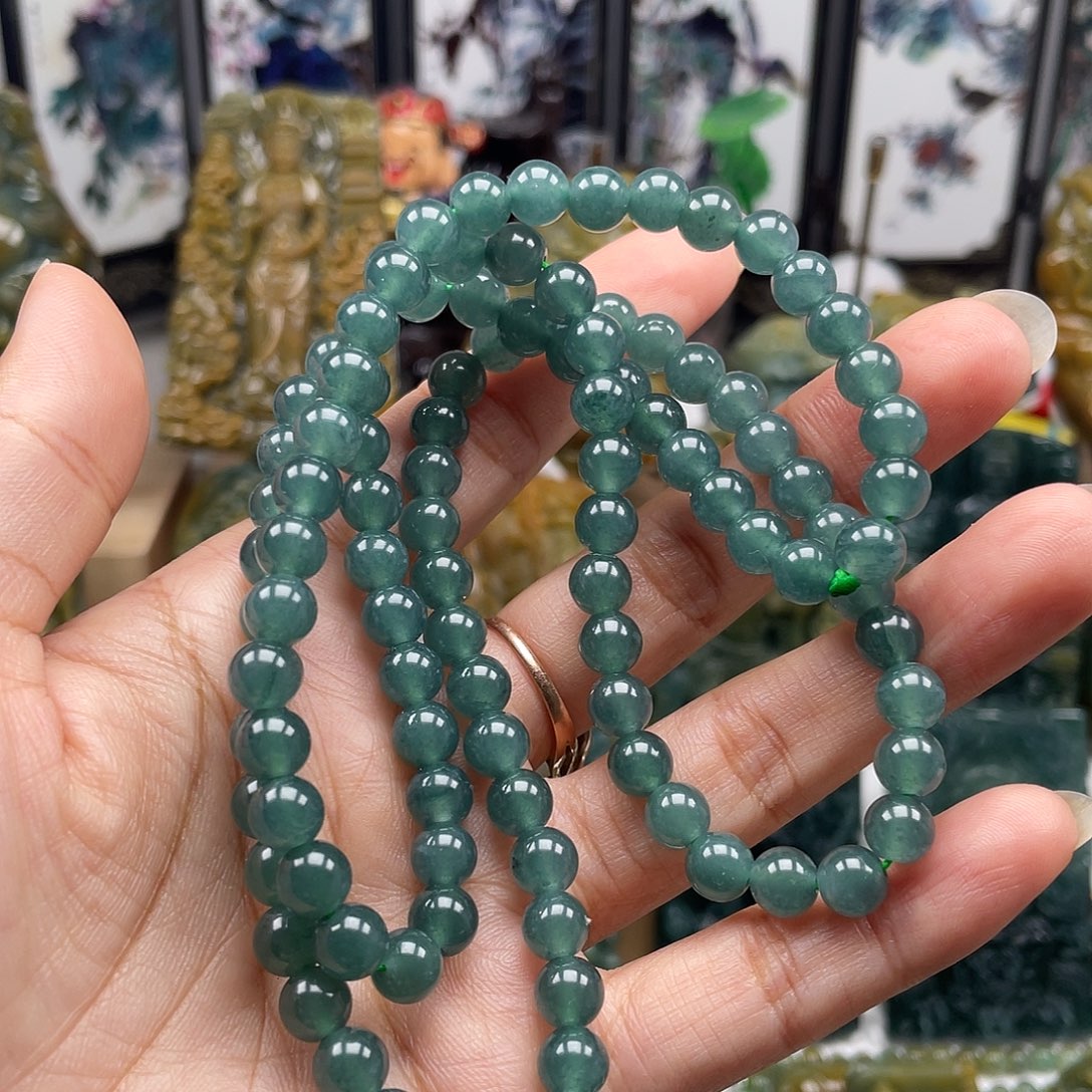 卡***B翡翠未镶嵌颈饰天然翡翠a货珠