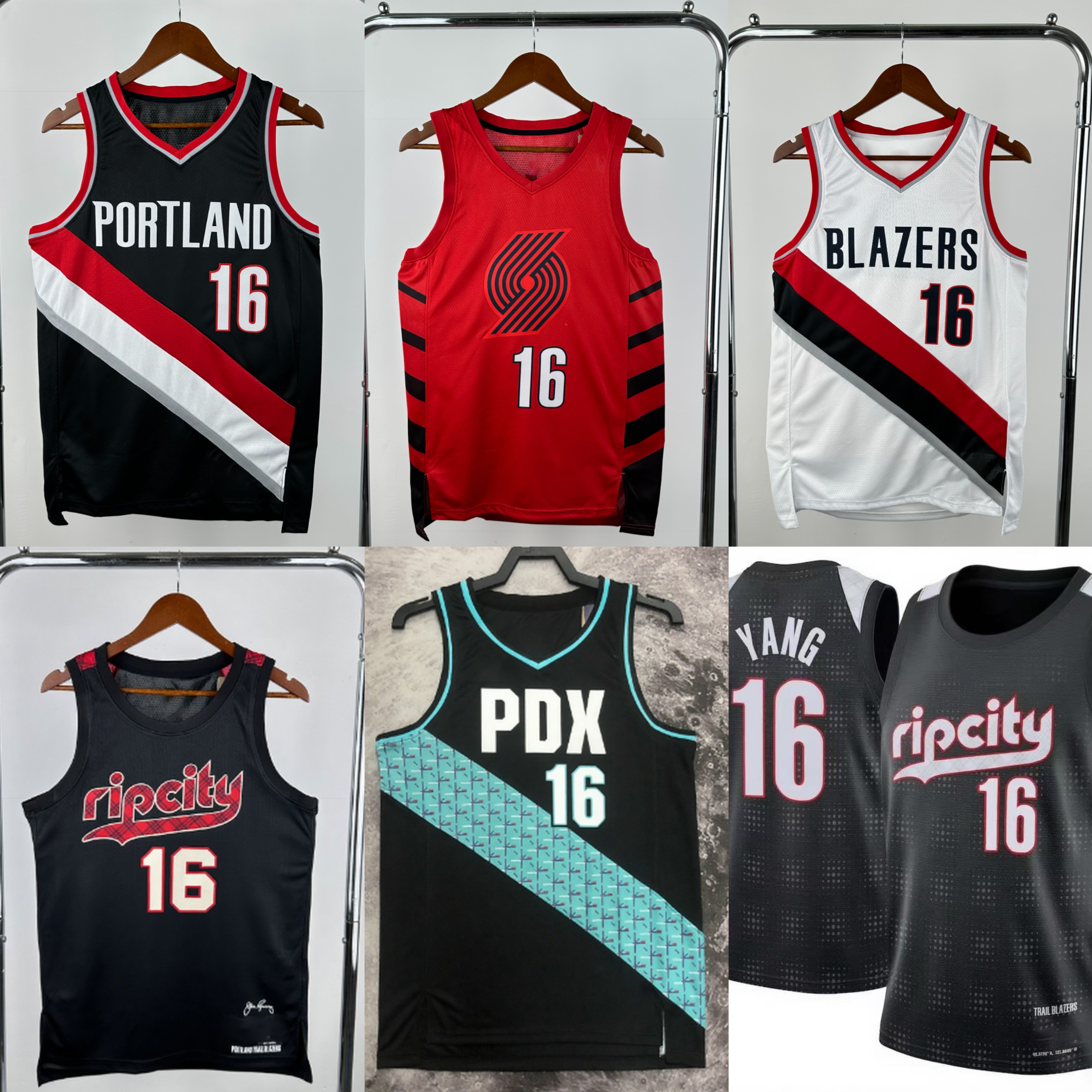 【杨瀚森】球衣SW合集开拓者新人热压贴布休闲篮球服运动背心透气
