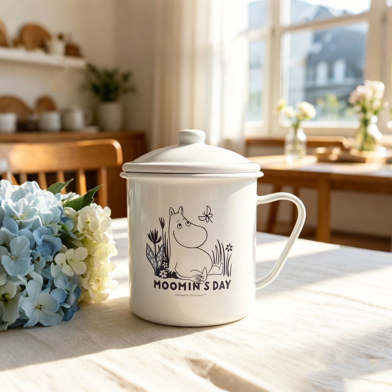 芬兰muurla姆明水杯moomin复古珐琅大容量茶缸泡面缸子