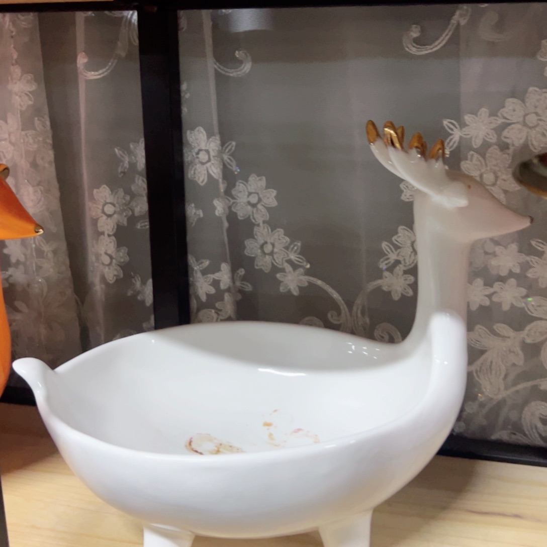 红陶红陶红陶红陶白色收纳鹿