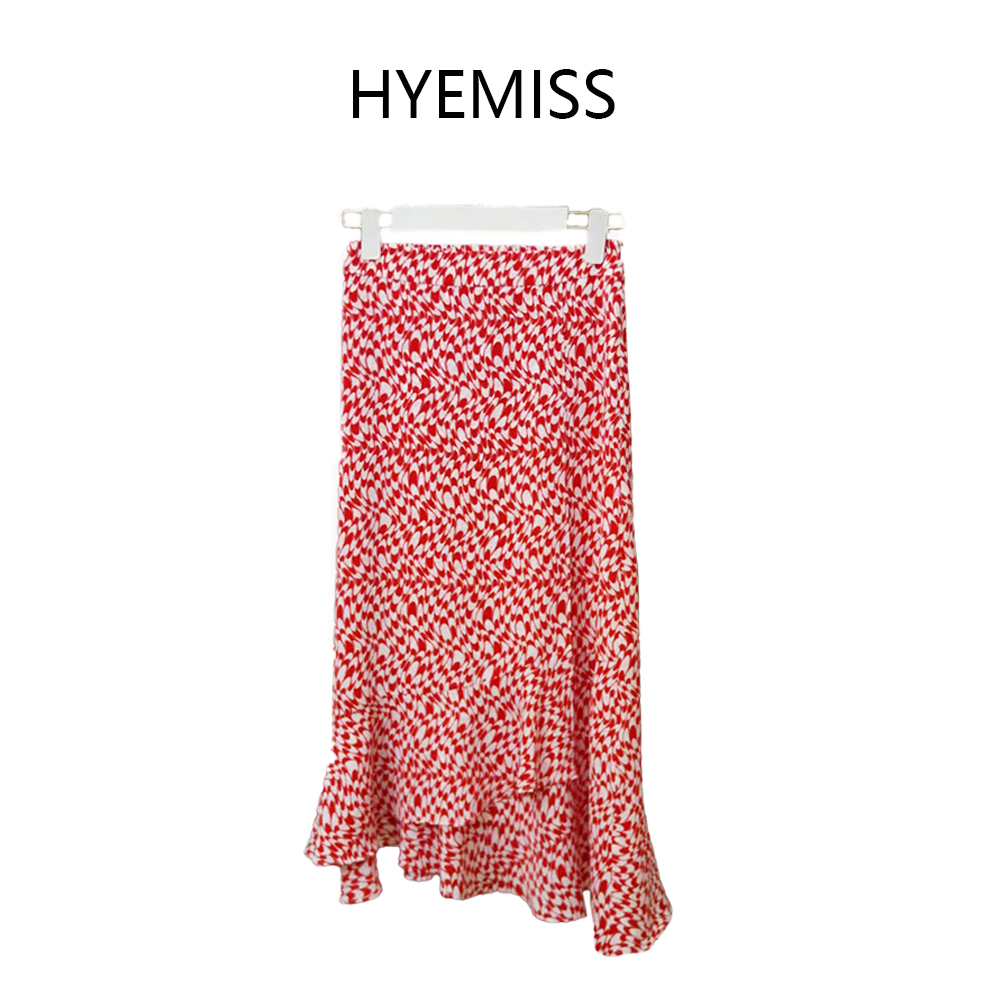 WH230150夏季新款a型印花气质时尚优雅高腰碎花包臀半身裙