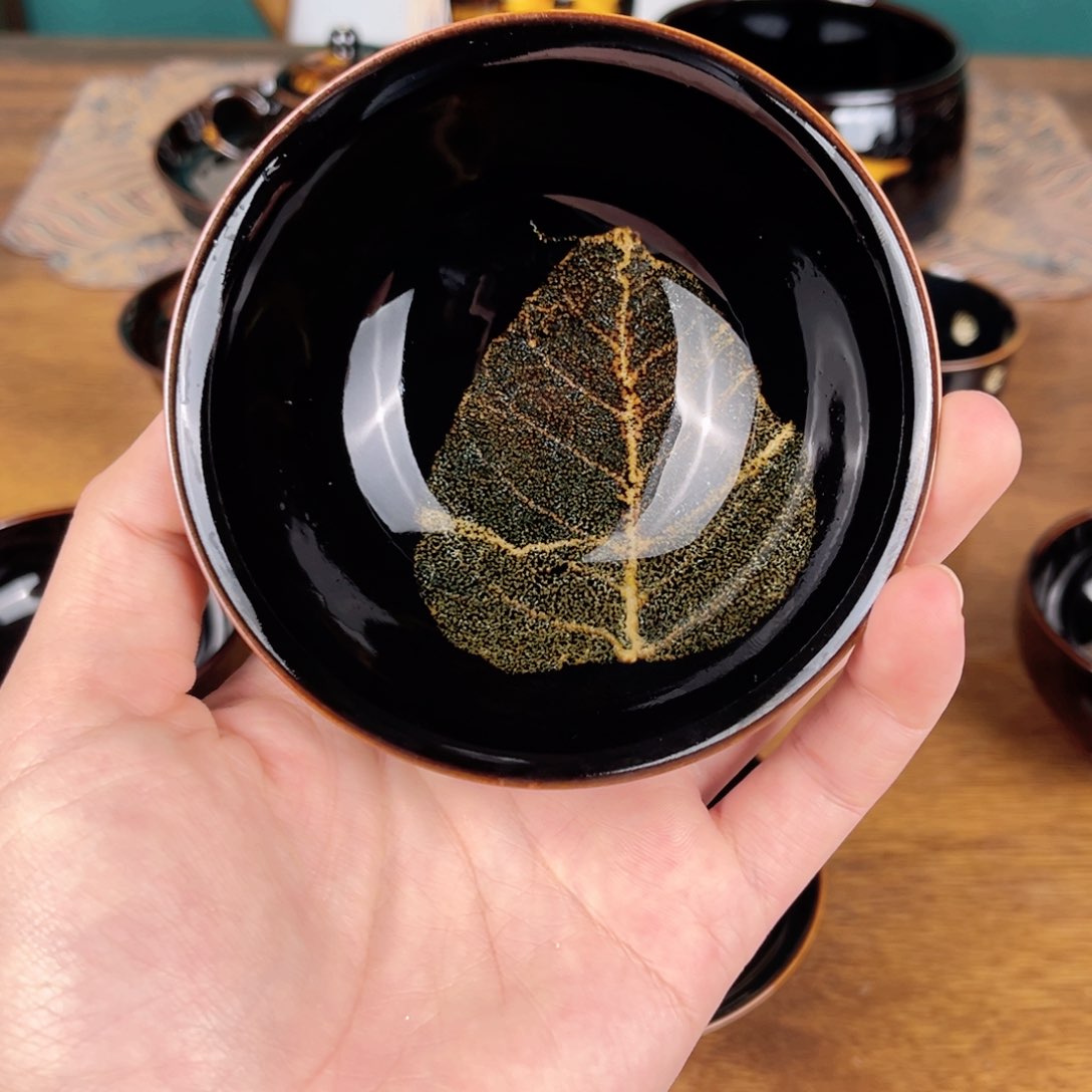 杯雪**芬木叶天目优品菩提叶盏