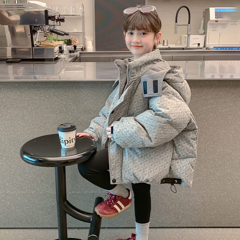 女童羽绒服冬装2025年新款洋气儿童加厚90白鸭绒外套女