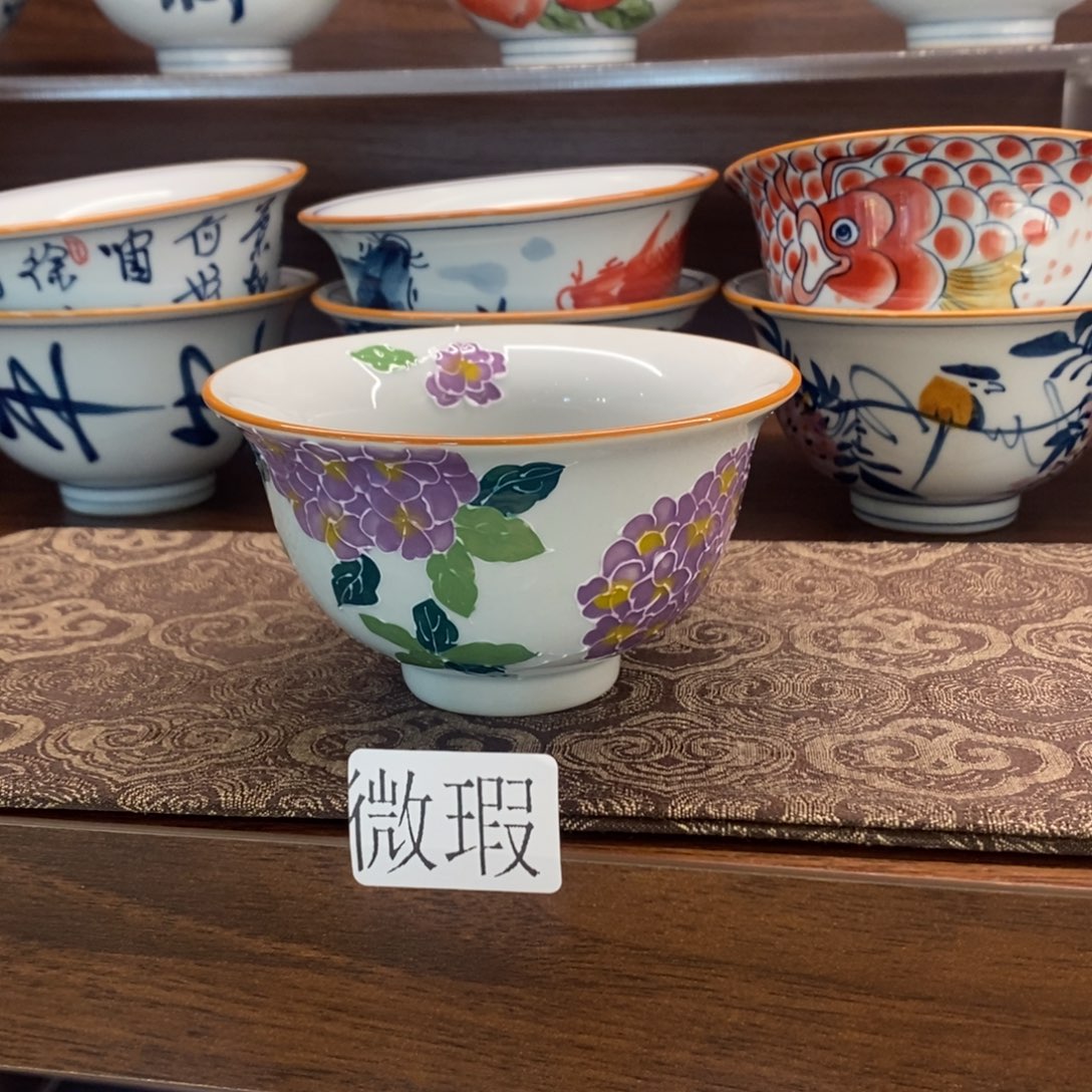 釉下手绘茶具微瑕手工绘制