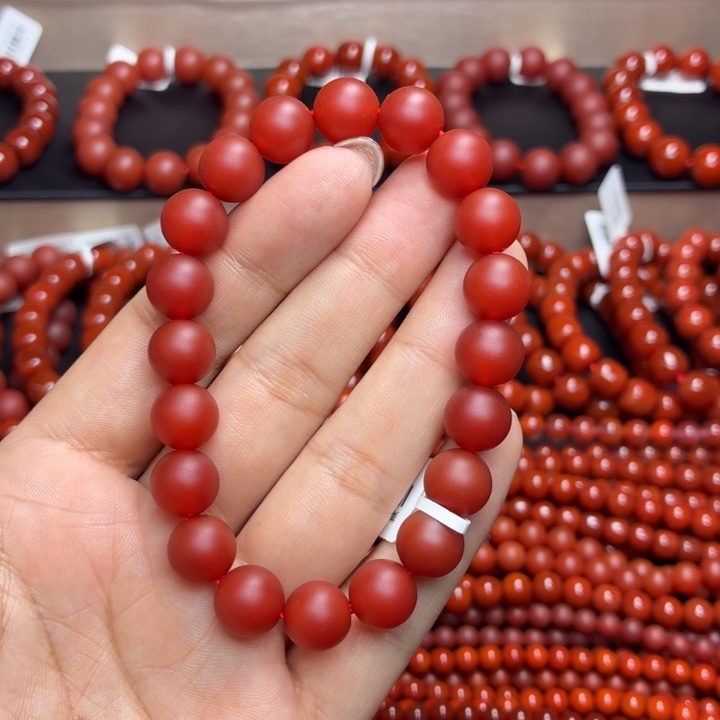 菜****玛瑙/玉髓未镶嵌天然玛瑙手串多圈