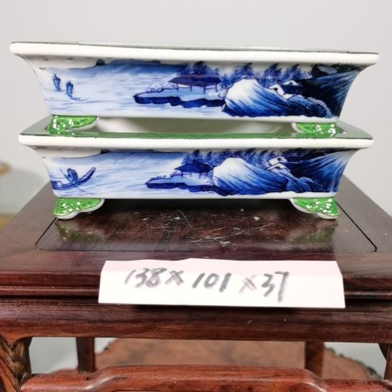 我***钱陶手工手绘大德堂釉盆