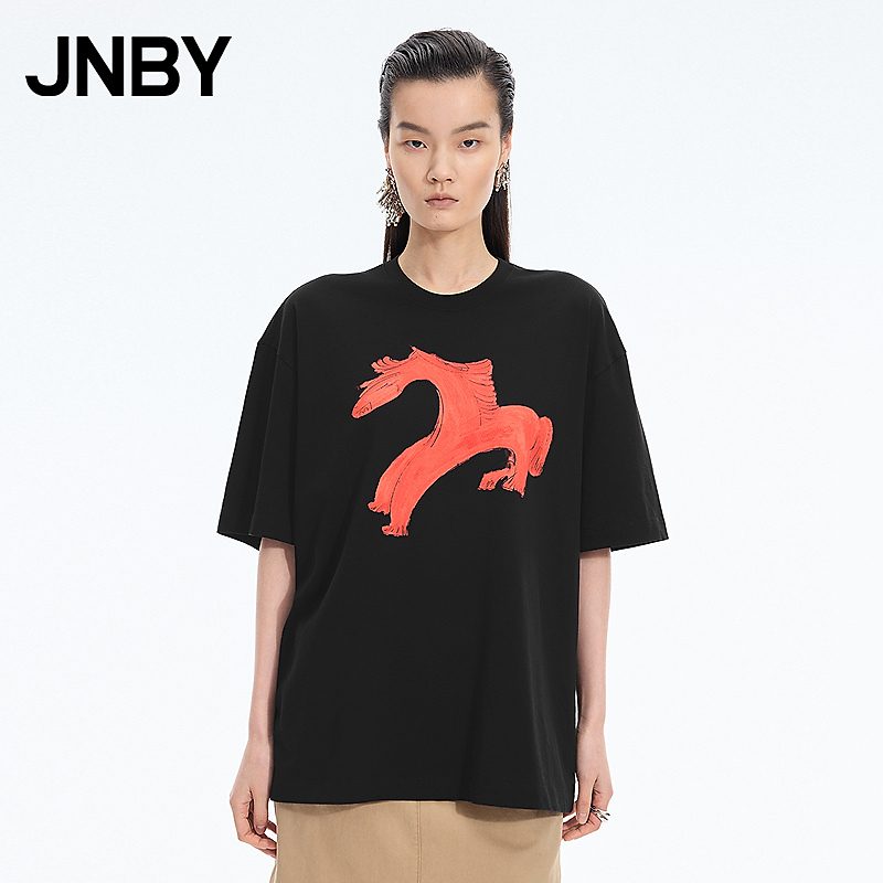 【商场同款】JNBY/江南布衣26春新品T恤宽松圆领短袖5Q1111190