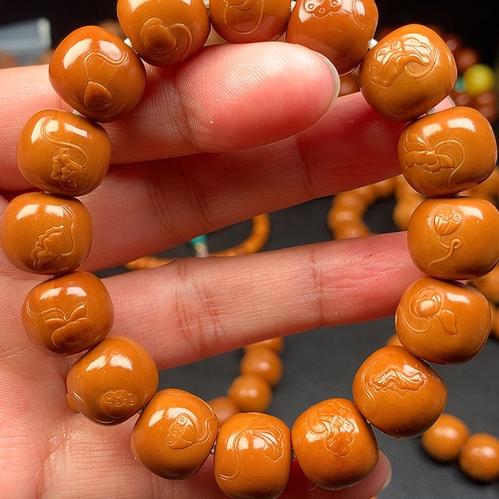 橄榄核手串/手链一**顺荷叶14