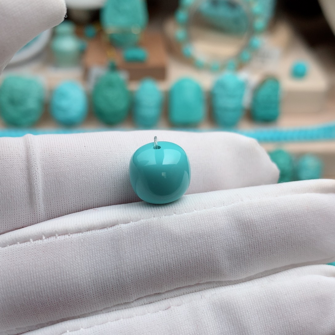 绿松石珠宝奇石未镶嵌11.5mm