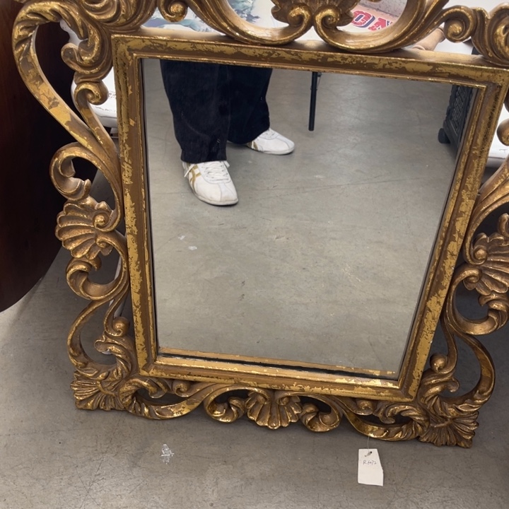 卓***越树脂复古金色框孤品镜子安提克斯