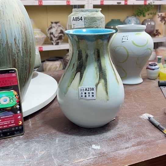 瓶高25口8。陶瓷花瓶摆件。238