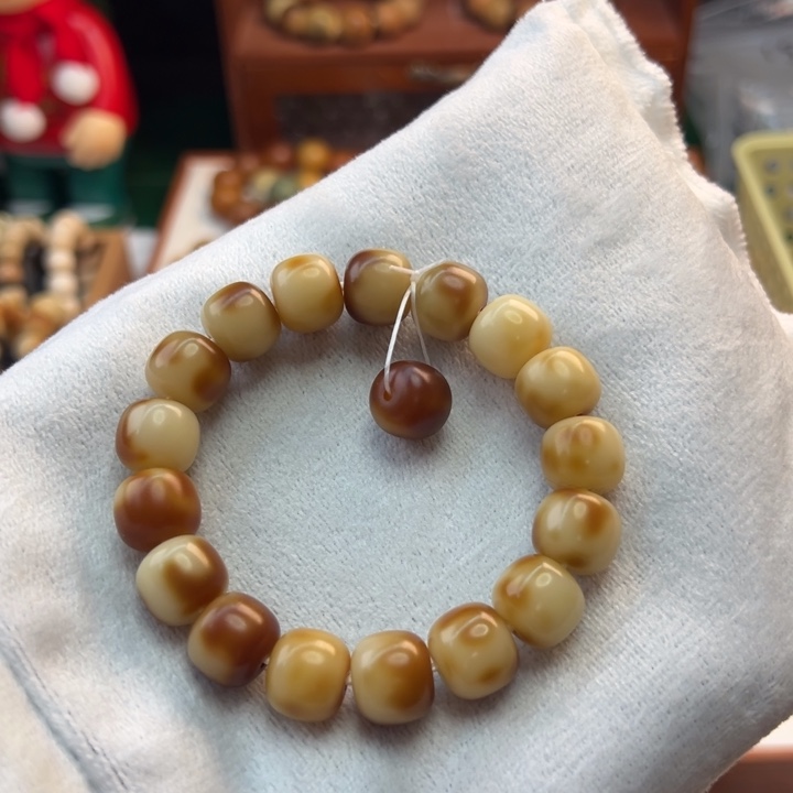 菩提根/象牙果手串卡13桶珠花皮全品