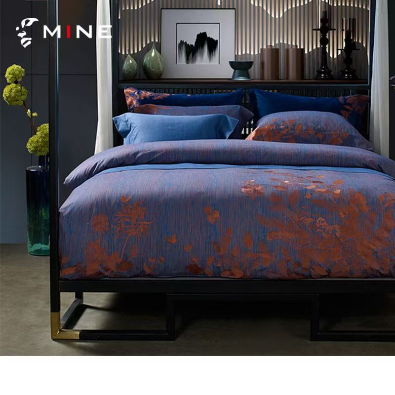 寐(MINE) 纯棉磨毛印花大床笠四件套：风吟 180*210