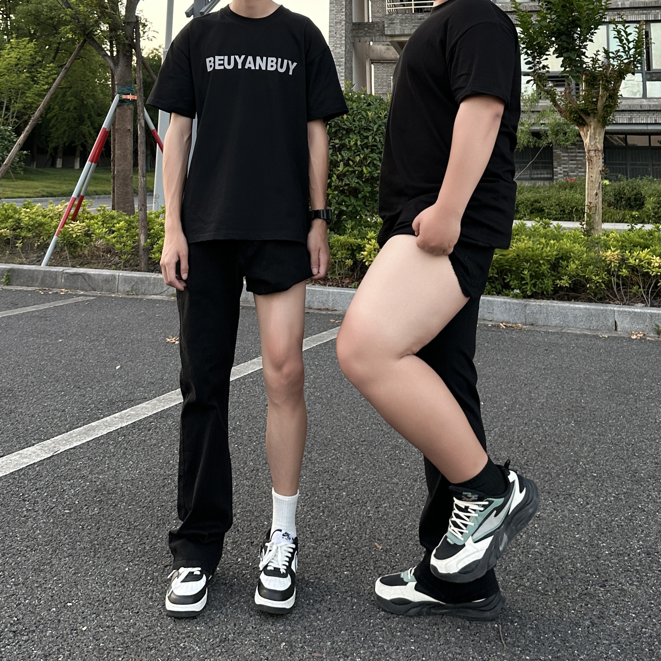 517黑色弯刀牛仔裤男春秋季cleanfit腿粗显瘦裤子弹力微喇直筒裤