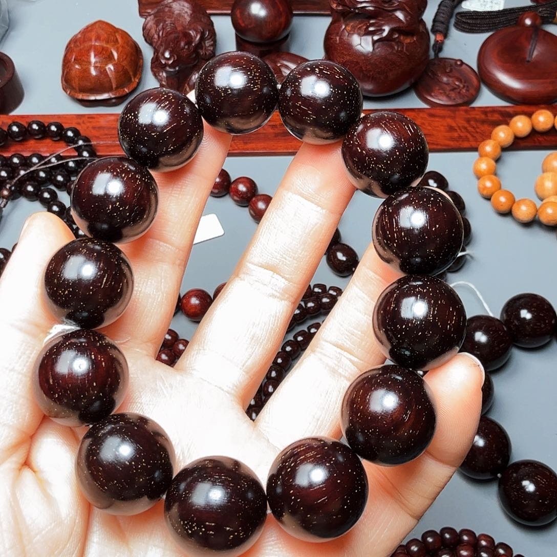 小叶紫檀手串/手链1.8爆满金星高品质